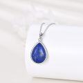 wholesale 925 Sterling Silver Lapis Lazuli Teardrop Pendant Necklace for Women s-0-3