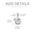 wholesale 925 Sterling Silver Squirrel Pendant Charm with Cubic Zirconia for Bracelet Necklace DIY Crafting Jewelry Making Supplies Accessories Gift Boxed 3D Engraved Design-0-3