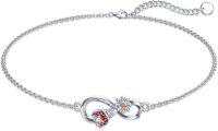 wholesale 925 Sterling Silver Infinity Love Flower and Ladybug Charm Adjustable Bracelet for Women Girls Gifts 4 to 8 Length-Ladybug