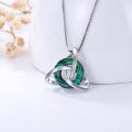 TOUPOP Sterling Silver Crystal Celtic Knot Trinity Pendant Necklace Gift For Women-0-4
