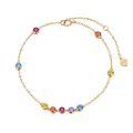 wholesale 14k Gold Rainbow Moissanite Bezel Station Chain Bracelet-0-0