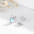 wholesale 925 Sterling Silver Blue Opal Cow Stud Earrings for Sensitive Ears-0-2