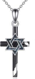 wholesale 925 Sterling Silver Star of David Key Pendant Necklace for Men Women Jewish Gift-0-0