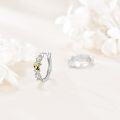 wholesale 925 Sterling Silver Bee Daisy Flower Huggie Hoop Earrings for Women-0-2