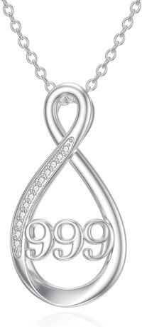 wholesale Sterling Silver Angel Number Necklace 111 222 333 444 555 777 888 999 1111-999 Necklace