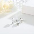 wholesale 925 Sterling Silver Opal Mushroom Stud Earrings for Women - Sparkly White Stone -0-3