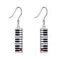 wholesale 925 Sterling Silver Dangle Earrings with Piano Keys and Heart Charm - Musician's Gift for Her-0-0