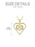 TOUPOP 14k Solid Gold Celtic Knot Necklace, Irish Amulet Pendant Gift-0-4