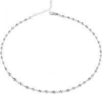 wholesale Sterling Silver Mirror Chain Dainty Necklace 16 20 for Women-13+2inch(choker length) 1-silver-diamond cut