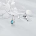 wholesale 925 Sterling Silver Turquoise Earrings 15.8x6mm Simple Elegant Gift for Her-0-3