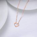 wholesale 14K Gold Diamond Hexagon Open Heart Bar Pendant Necklace-0-1