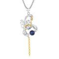 wholesale 925 Sterling Silver Scorpion Pendant with Blue Stone and Gold Chain Necklace for Men-0-0
