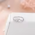 TOUPOP Sterling Silver Moissanite Twisted Infinity Wedding Rings-0-4