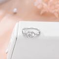 TOUPOP Sterling Silver Moissanite Twisted Infinity Wedding Rings-0-4
