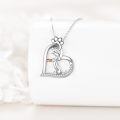 wholesale 925 Sterling Silver Dachshund in Heart Pendant Necklace for Women Girls Gifts-0-1