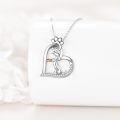 wholesale 925 Sterling Silver Dachshund in Heart Pendant Necklace for Women Girls Gifts-0-1
