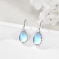 wholesale 925 Sterling Silver Turquoise Teardrop Threader Earrings for Women - Long Dangle Pierced Jewelry-0-33