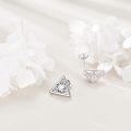wholesale 925 Sterling Silver Triangle Cut Cubic Zirconia Stud Earrings-0-4