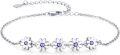 wholesale 925 Sterling Silver Purple Crystal Daisy Chain Bracelet Minimalist Fine s for Women Girls Mothers Day Birthdays Anniversaries-0-0