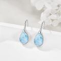 wholesale 925 Sterling Silver Turquoise Teardrop Threader Earrings for Women - Long Dangle Pierced Jewelry-0-14