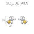 wholesale 925 Sterling Silver Cute Elephant Earrings-0-3
