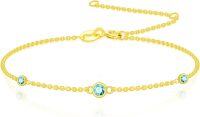 wholesale 14K Gold 12 Birthstone Adjustable Bracelet for Women Wife Mom GF 6 5 7 5 -12-Topaz