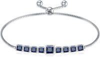 wholesale TOUPOP Bracelet For Women Sterling Silver Classic Birthstone Tennis Bracelet With Fashion Jewelry Gifts For Women Teen Girls Friend Birthday | Adjustable Silder (d-09-september-sapphire) -undefined