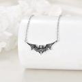 wholesale 925 Sterling Silver Bat Pendant Necklace with Chain 45cm Length-0-4