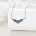 wholesale 925 Sterling Silver Bat Pendant Necklace with Chain 45cm Length-0-4