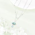wholesale 925 Sterling Silver Lotus Pendant Necklace With Moonstone Drop Chain-0-1