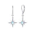 wholesale 925 Sterling Silver Star Opal Leverback Drop Earrings-0-0