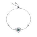 wholesale 925 Sterling Silver Emerald Claddagh Bolo Bracelet with Celtic Knot and CZ Stones Gift for Her-0-0