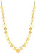 wholesale  18K Yellow Gold Round Disc Station Necklace with 6mm & 4mm Discs, Minimalist Layering Jewelry Gift for Women-0-0