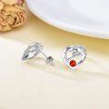 wholesale 925 Sterling Silver Hypoallergenic Crystal Horse Stud Earrings 12mm (0.47) Heart Charm Gift for Women Horse Lovers-0-4