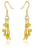 wholesale 14K Golden Celtic Knot Cat Drop Earrings - Wicca  for Her-0-1