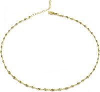 wholesale Sterling Silver Mirror Chain Dainty Necklace 16 20 for Women-13+2inch(choker length) 1-gold-diamond cut