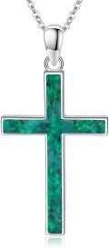 wholesale 925 Sterling Silver Cross with Green Stone and Black Onyx Religious Jewelry for Women Men-0-0
