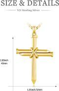 wholesale 925 Sterling Silver Nail Cross Pendant Necklace s for Men Women-0-5