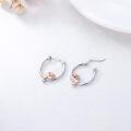 wholesale 925 Sterling Silver Hypoallergenic Pink Gold Plated Koala Bear Hugging Hoop Earrings for Women Girls 3D Animal  (Silver)-0-3