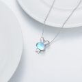 wholesale 925 Sterling Silver Bunny Pendant Necklace With Moonstone-0-3