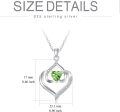 wholesale TOUPOP Forever Love Heart August Birthstone Pendant Necklaces For Women S925 Sterling Silver With Peridot, Birthday Mother’s Day Jewelry Gift For Mom Daughter Wife -0-2