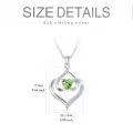 TOUPOP Sterling Silver Peridot Pendant Necklace, Birthday Gift For Women-0-2