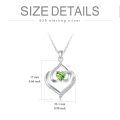 TOUPOP Sterling Silver Peridot Pendant Necklace, Birthday Gift For Women-0-2