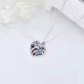 TOUPOP Sterling Silver Abalone Shell Father Heart Tree Of Life Necklace-0-3