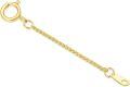 wholesale 14K Gold (Au585) Hypoallergenic Nickel-Free Polished Jewelry Extender Chain - 0.5/1/1.5/2/3 Inch with Lobster Clasp-0-0
