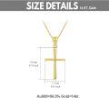 wholesale 14K White Gold Polished Cross Pendant Chain Necklace for Women Girls 20 + Extender-0-45