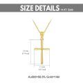 wholesale 14K White Gold Polished Cross Pendant Chain Necklace for Women Girls 20 + Extender-0-45