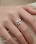TOUPOP 10k/14k/18k Sterling Silver Moissanite Personalized Engagement Ring-0-1