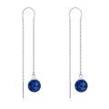 wholesale 925 Sterling Silver Lapis Lazuli Long Chain Drop Dangle Threader Earrings for Women-0-0