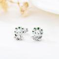 wholesale 925 Sterling Silver Green Zircon Triceratops Stud Earrings for Women and Girls - Hypoallergenic s-0-3